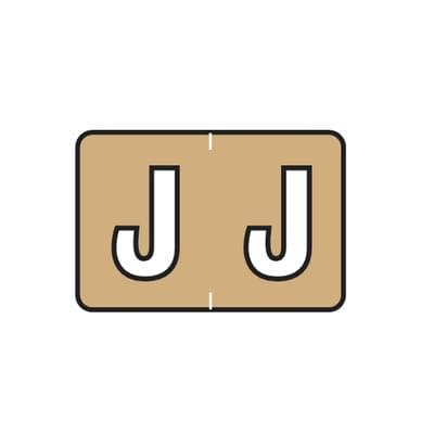 Barkely ABKM and Sycom Compatible Alpha Roll Label, 1-1/2" W x 1" H, Letter J, Gold, 500/Roll - Barkely® ABKM and Sycom® Compatible Alpha Roll Label, 1-1/2" W x 1" H, 500/Roll - J, Gold - Image 1