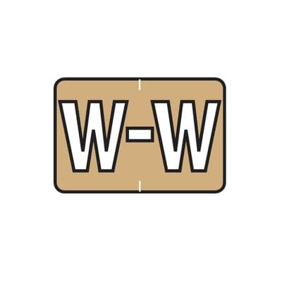 Barkley ABKM and Sycom Compatible Alpha File Box Label, 1-1/2" W x 1" H, Letter W, Gold, 225/Pkg - Barkley® ABKM and Sycom® Compatible Alpha File Box Label, 1-1/2 W x 1 H, 225/Pkg - W, Gold - Image 1