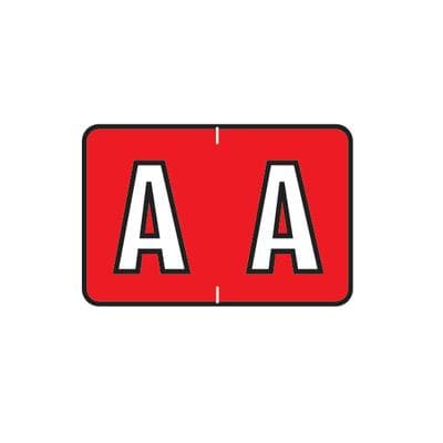Barkley ABKM and Sycom Compatible Alpha File Box Label, 1-1/2" W x 1" H, Letter A, Red, 225/Pkg - Barkley® ABKM and Sycom® Compatible Alpha File Box Label, 1-1/2 W x 1 H, 225/Pkg - A, Red - Image 1