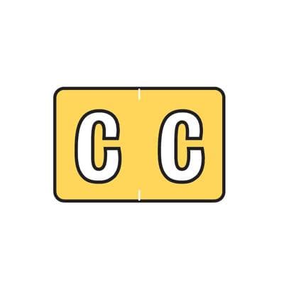 Barkley® ABKM and Sycom® Compatible Alpha File Box Label, 1-1/2" W x 1" H, Letter C, Yellow, 225/Pkg - Barkley® ABKM and Sycom® Compatible Alpha File Box Label, 1-1/2 W x 1 H, 225/Pkg - C, Yellow - Image 1