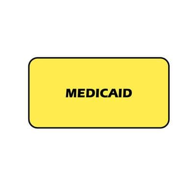 Insurance Information At a Glance Labels, Medicaid, Fluorescent Yellow, 2" W x 1" H, 500/Roll - Insurance Information At a Glance Labels, 500/Roll - Medicaid, Fluorescent Yellow, 2" W x 1" H - Image 1