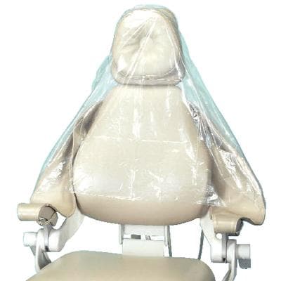 Plasdent PS101 Small Half Chair Cover, 20"W x 30"L, Clear Plastic, 250/Box thumbnail 3