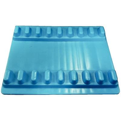Plasdent Instrument Mat, Small, Neon Blue, 4-1/8" W x 5-3/16" L, Autoclavable, Each - Instrument Mats, Small - Neon Blue - Image 1
