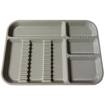 Plasdent Set-Up Tray, Divided, Size B, Gray, 13-1/2" x 9-5/8" x 7/8", 300BD-9 thumbnail 6