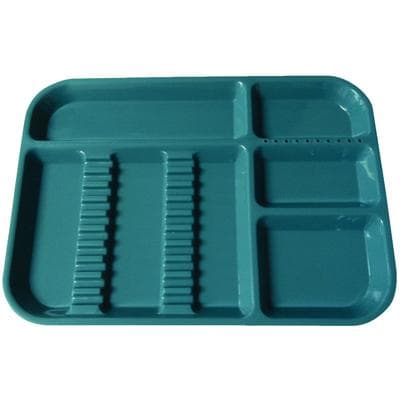 Plasdent Divided Set-Up Tray, Size B (Ritter), Teal/Aquamarine, 13-1/2" x 9-5/8" x 7/8", 1/Pk, 300BD-14 thumbnail 5