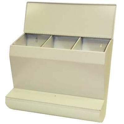 NevinLabs Bisque Triplex Plaster Bin, 3-Compartment, 21" x 18" x 8", Beige, 1/Pkg thumbnail 3