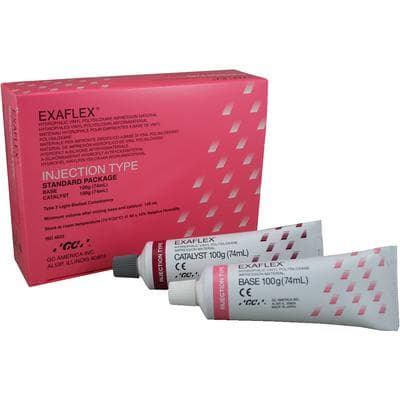 EXAFLEX® Injection Type Hydrophilic Vinyl Polysiloxane Impression Material, Pink, Standard Pack (74 mL Base + 74 mL Catalyst + Mixing Pad), 138101 thumbnail 9