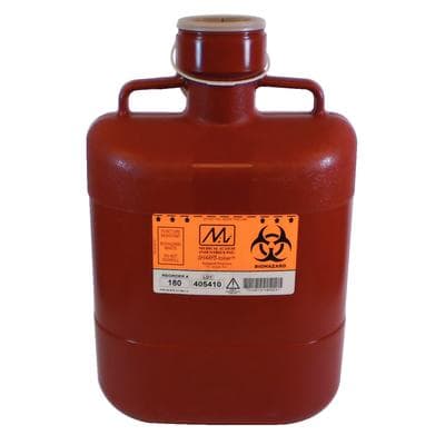 Medegen Sharps-Tainer Locking Cap Sharps Container, Non-Stackable, 10 Quart, Large, Red with White Lid, Without Needle Remover thumbnail 2