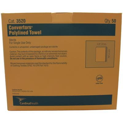 Cardinal Health Poly Lined Absorbent Towels, Sterile, 17" x 22", 100 Sheets/Pkg - Poly Lined Absorbent Towels for Operatory Room – Sterile, 17" x 22", 100/Pkg - Poly Lined Absorbent Towels for Operatory Room – Sterile, 17" x 22", 100/Pkg - Image 1