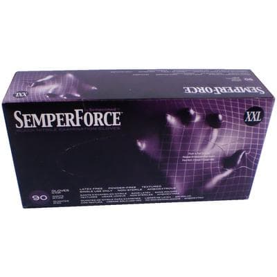 SemperForce® Nitrile Exam Gloves, Powder Free, Non-Sterile, Black, XX-Large (2XL), Textured, 90/Box thumbnail 2