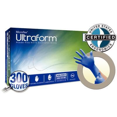 Ultraform® Powder Free Nitrile Exam Gloves, Medium, Cobalt Blue, 300/Box, UF-524-M thumbnail 18