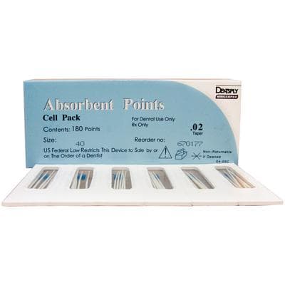 Dentsply Maillefer Hand-Rolled Absorbent Paper Points, Sterile, ISO #40, 0.02 Taper, Cell Pack, 180/Pk, 670177 thumbnail 16