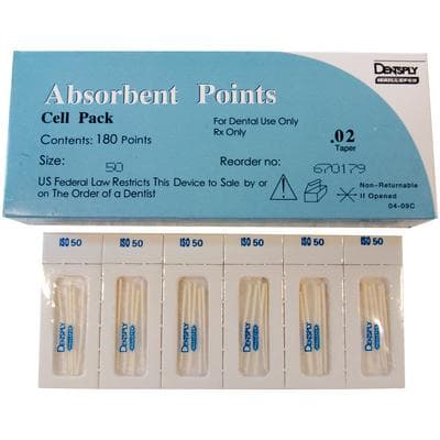 Dentsply Maillefer Absorbent Paper Points, #50, 0.02 Taper, Sterile, Cell Pack, 180/Pk, 670179 thumbnail 6