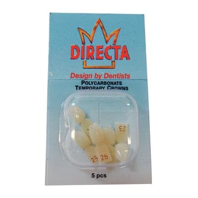 Directa Polycarbonate Temporary Crown, #25 Upper Lateral Incisor, Translucent, 5/Pack thumbnail 5