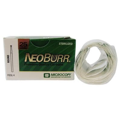 Microcopy NeoBurr FGSL #4 Round Surgical Length Carbide Bur, Sterile, Single-Use, 25/Box thumbnail 4