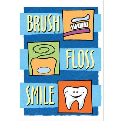 Dental Best Sellers 3 & 4-Up Laser Postcards, Brush Floss Smile, 4-1/4" W x 5-1/2" H, 100/Pkg - Dental Best Sellers 3 & 4-Up Laser Postcards, 100/Pkg - Brush Floss Smile, 4-1/4" W x 5-1/2" H - Image 1