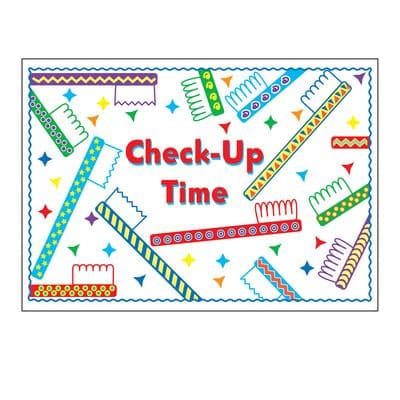 Reminder Postcards (DDS/MD) 4-Up Laser, Fun Brushes Check-Up Time, 5-1/2" W x 4-1/4" H, 100/Pkg - Reminder Postcards (DDS/MD) 4-Up Laser, 100/Pkg - Fun Brushes Check-Up Time, 5-1/2" W x 4-1/4" H - Image 1