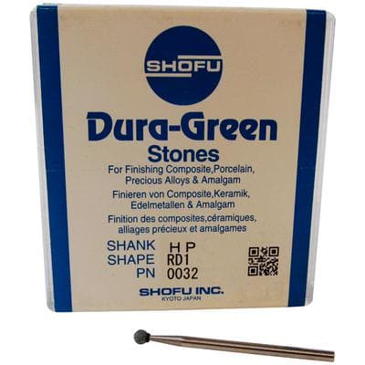 Shofu Dura-Green Stones, HP (Straight Handpiece), Round RD1, ISO #030, Green, 12/Pk, 0032 thumbnail 19