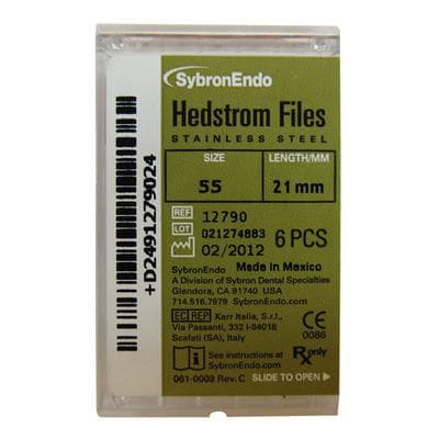 Kerr (SybronEndo) Hedstrom Files, Stainless Steel, 21 mm, Size #55, Red, 6/Pk, 12790 thumbnail 11