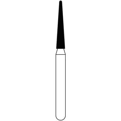 Solo Diamond™ Single-Use Diamond Burs – FG, Fine, Red, Cone Point End, #858, 1.4 mm Head Diameter, 8.0 mm Head Length, 25/Pkg - Solo Diamond™ Single-Use Diamond Burs – FG, Fine, Red, Cone Point End, 25/Pkg - Pointed Cone Point End, # 858, 1.4 mm Head Diameter, 8.0 mm Head Length - Image 1