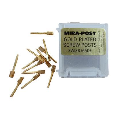 Mirapost Classic Gold Plated Screw Posts, Refill, Size L-1, 12 mm Length, 0.90 mm Diameter, 12/Pkg thumbnail 3