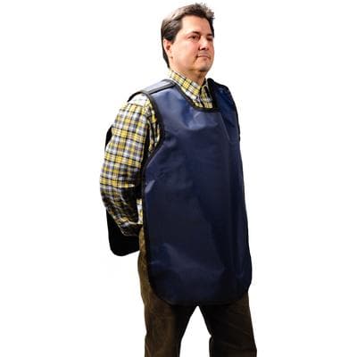 Palmero Cling Shield Pano Dual Lead Apron, Adult, Blue Vinyl, 0.3mm Lead Equivalency, 22.5" x 26.5", No Collar thumbnail 5