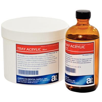 American Dental Supply White Custom Tray Acrylic Material Kit, 1 lb Powder & 8 oz Liquid thumbnail 3