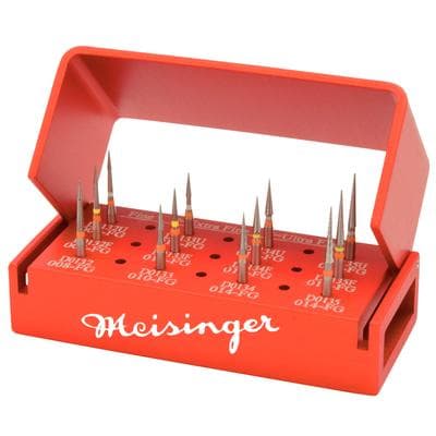 Meisinger Tungsten Carbide Finishing Burs with Twist – FG, Assortment Kit (10 Burs + Bur Holder, TF01) thumbnail 2