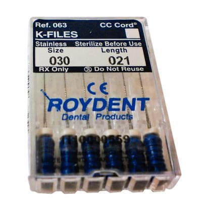 Roydent K-Type Files #30, 21mm, Pack of 6, Blue, 06321030R thumbnail 8