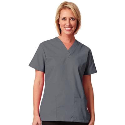 Fashion Seal Healthcare® Ladies' V-Neck Tunic, Pewter, Extra Large, Short Sleeve, 2 Pockets, 1/Pkg thumbnail 2