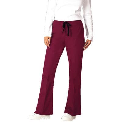Fashion Seal Healthcare® Ladies' Drawstring Flare Pants, Regular Sizing - Burgundy, Small thumbnail 2