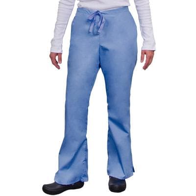 Fashion Seal Healthcare® Ladies' Drawstring Flare Pants, Ciel Blue, Extra Large, 65% Polyester/35% Cotton, 3 Pockets thumbnail 2