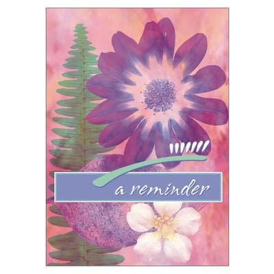 Reminder (DDS) Personalized Postcards, Purple Flower and Pink, 4-1/4" W x 6" H, 100/Pkg - Reminder (DDS) Personalized Postcards, 100/Pkg - Reminder Purple Flower and Pink, 4-1/4" W x 6" H - Image 1