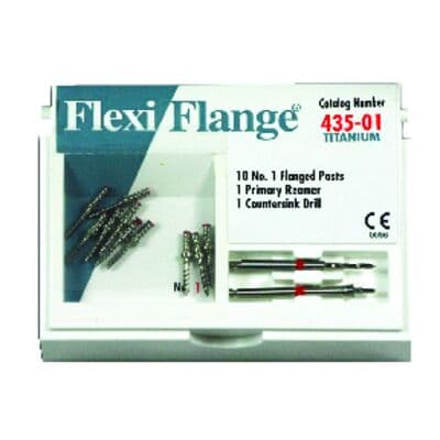 Flexi-Flange Post Titanium Refill Kit, Size 1 (Red), 10 Posts with Reamer and Countersink Drill, 435-01 thumbnail 11
