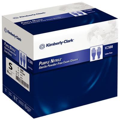 Halyard KC500 Purple Nitrile Exam Gloves, Sterile, Powder Free, Small, 50 Pair/Box, 55091 thumbnail 2