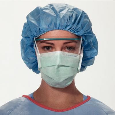 Halyard KC Anti-Fog Surgical Tie-On Mask with Derma-Touch Tape, Green, 50/Box, 49215 thumbnail 4