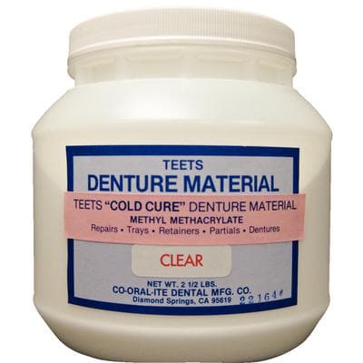 Teets Cold Cure Denture Material Powder, Clear, 2.5 lb thumbnail 2