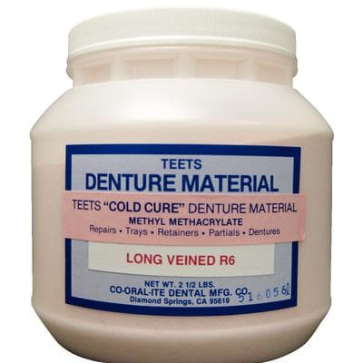 Teets Cold Cure Denture Material Powder, Long Vein R6, 2.5 lb Jar, Co-Oral-Ite Dental 8203 thumbnail 3