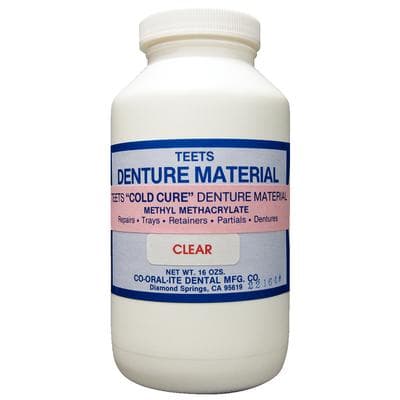 Teets Cold Cure Denture Material Powder, Clear, 1 lb thumbnail 2