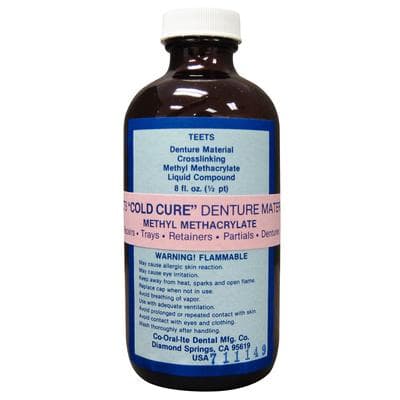 Teets Cold Cure Denture Material Liquid, 8 oz Bottle thumbnail 2
