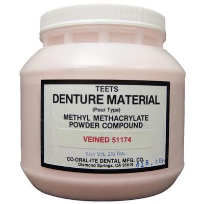 Teets Denture Material – Pour Type, Powder – Veined Shade, 2-1/2 lb - Teets Denture Material – Pour Type, Powder - Veined Shade, 2-1/2 lb - Image 1