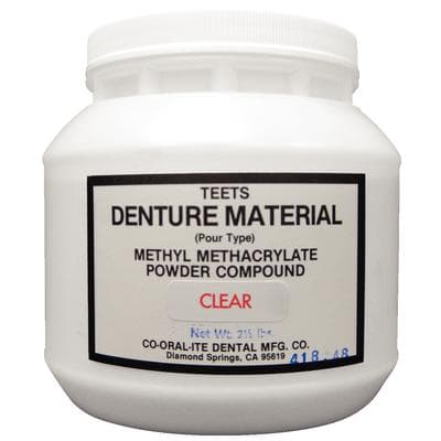 Teets Denture Material – Pour Type, Powder – Clear, 2-1/2 lb - Teets Denture Material – Pour Type, Powder - Clear, 2-1/2 lb - Image 1