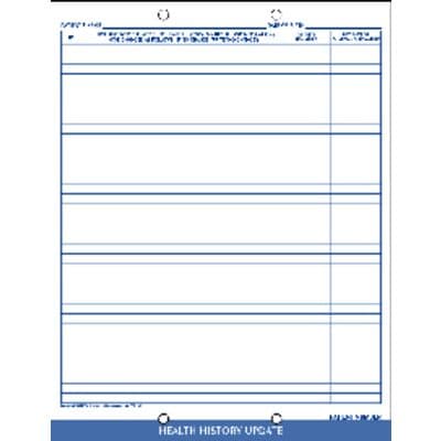 Complete Preassembled Dental System and Individual Forms - Health History Update, Blue, 8-1/2" W x 11" H, 100/Pkg - Complete Preassembled Dental System and Individual Forms - Health History Update, Blue, 8-1/2 W x 11 H, 100/Pkg - Image 1