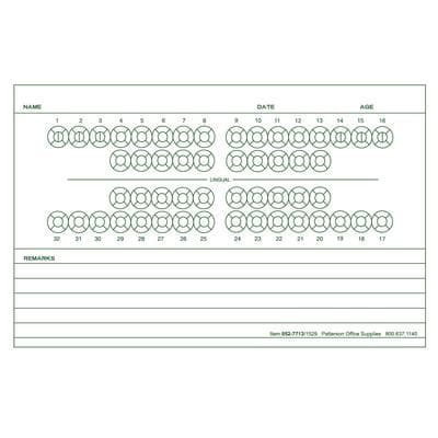 Patterson Office Supplies Examination Forms, 5-1/2" W x 3-1/2" H, 100 Sheets/Pad, 5 Pads/Pkg, Green Design, White - Examination Forms, 5-1/2" W x 3-1/2" H, 100 Sheets/Pad; 5 Pads/Pkg - Form - Image 1