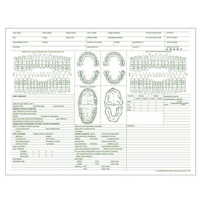 Dental Exam Forms, 11" W x 8-1/2" H, 100/Pkg, 80 lb Offset Stock, #9726 thumbnail 2