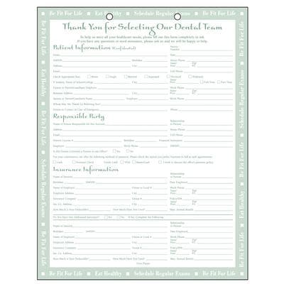 ColorForms™ Be Fit for Life Patient Information Forms, 8-1/2" x 11", 2-Sided, 2-Hole Punched, 100/Pkg - ColorForms™ Be Fit for Life, 8-1/2" W x 11" H, 100/Pkg - Patient Information - Image 1