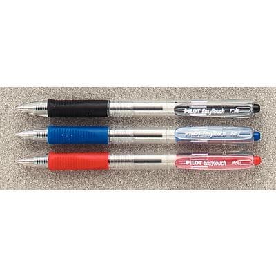 EasyTouch Retractable Ball Point Pen, Black Ink, Fine Point (0.7mm), Clear Barrel, 12/Box, PIL 32210 thumbnail 2