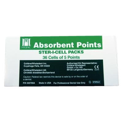 Hygenic Ster-I-Cell Absorbent Paper Points, ISO #45, White, 0.02 Taper, Sterile, 180/Box thumbnail 3