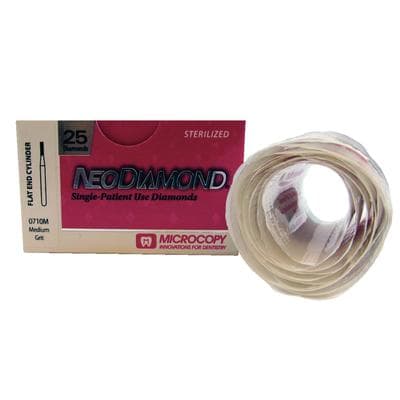 Microcopy NeoDiamond FG #0710 (835.010) Flat End Cylinder Disposable Diamond Bur, Medium Grit, Friction Grip, 25/Pack thumbnail 6