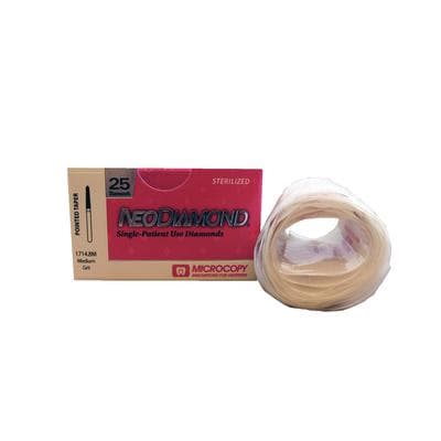 NeoDiamond® Crown/Bridge & Operative Diamond Bur, FG, Medium Grit, Pointed Taper, Cone, Blue Ring, #878 (1714.8M), 1.4 mm Diameter, 8.0 mm Length, 25/Pkg thumbnail 5